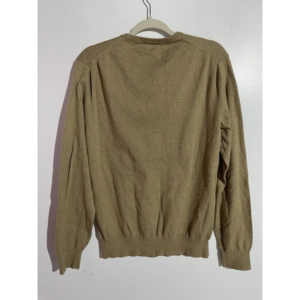 J Crew Sweater Mens‎ L Tan Merino Wool Cotton Academia Preppy Business Office